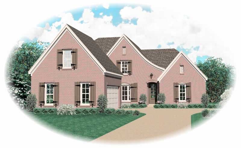 Front view of Country home (ThePlanCollection: House Plan #170-2901)