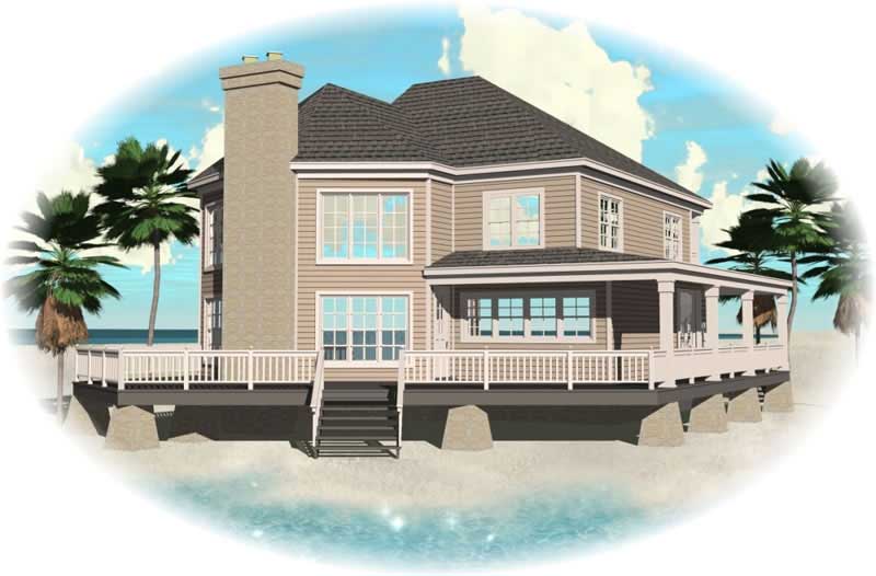 Front view of Country home (ThePlanCollection: House Plan #170-2906)