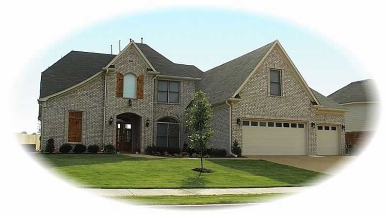 Front view of French home (ThePlanCollection: House Plan #170-2907)