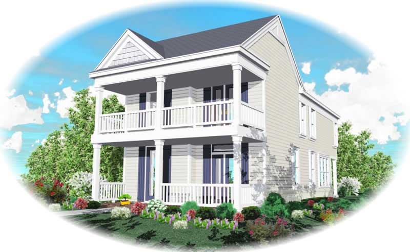 Front view of Coastal home (ThePlanCollection: House Plan #170-2909)
