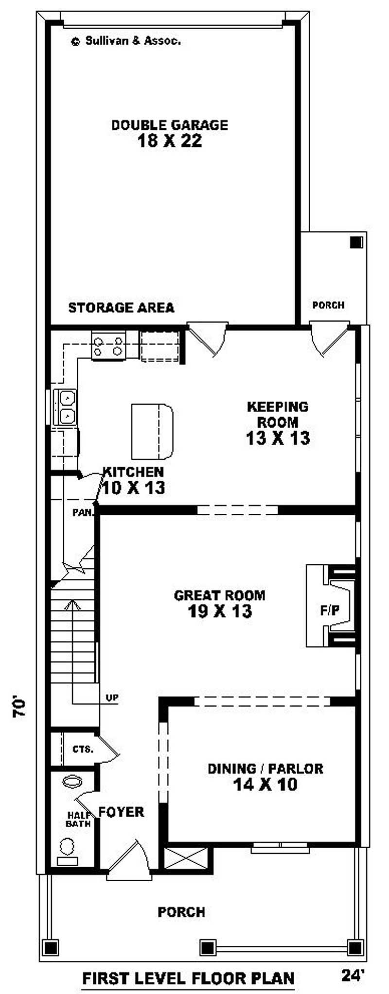 Floor Plan First Story of Coastal Plan #170-2911