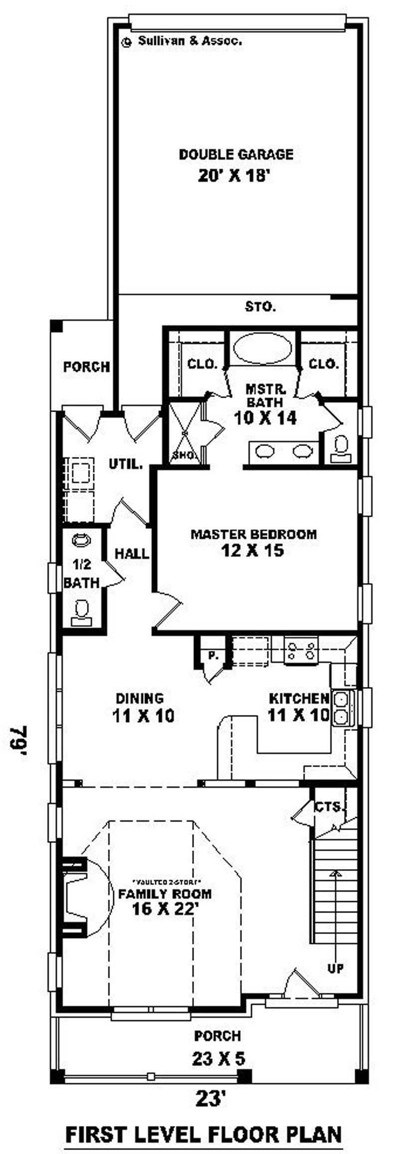 Floor Plan First Story of Coastal Plan #170-2912