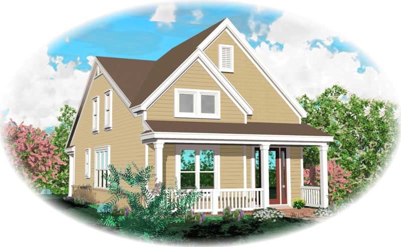 Front view of Coastal home (ThePlanCollection: House Plan #170-2914)