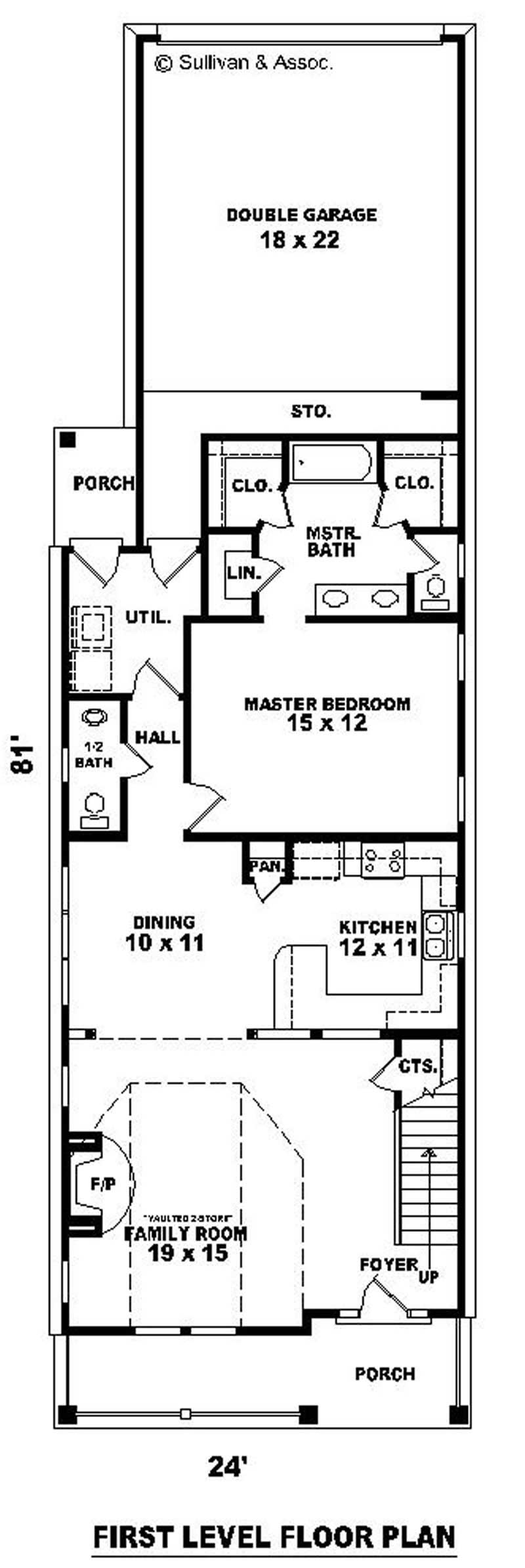Floor Plan First Story of Coastal Plan #170-2914
