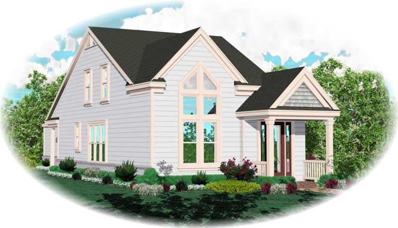Front view of Coastal home (ThePlanCollection: House Plan #170-2915)
