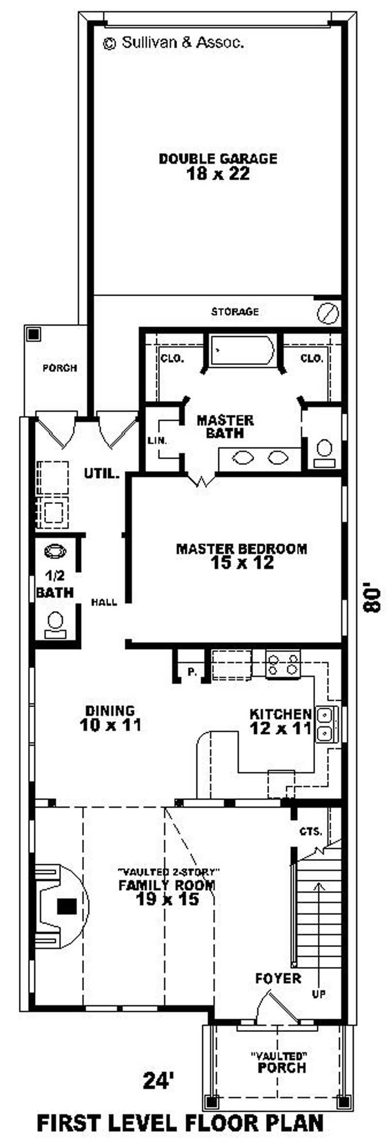 Floor Plan First Story of Coastal Plan #170-2915