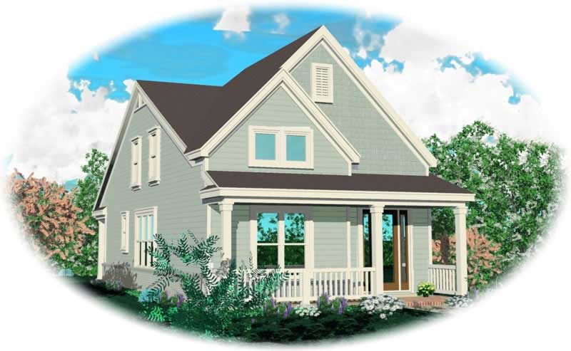 Front view of Coastal home (ThePlanCollection: House Plan #170-2918)