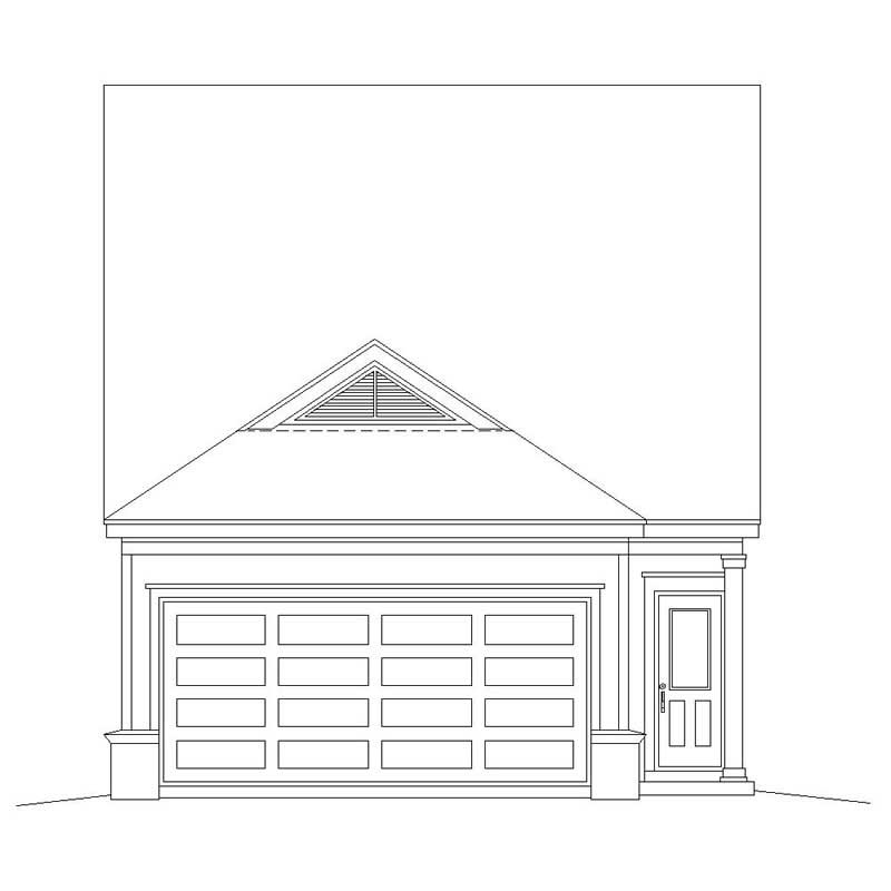 Home Plan Rear Elevation of this 3-Bedroom,1598 Sq Ft Plan -170-2918