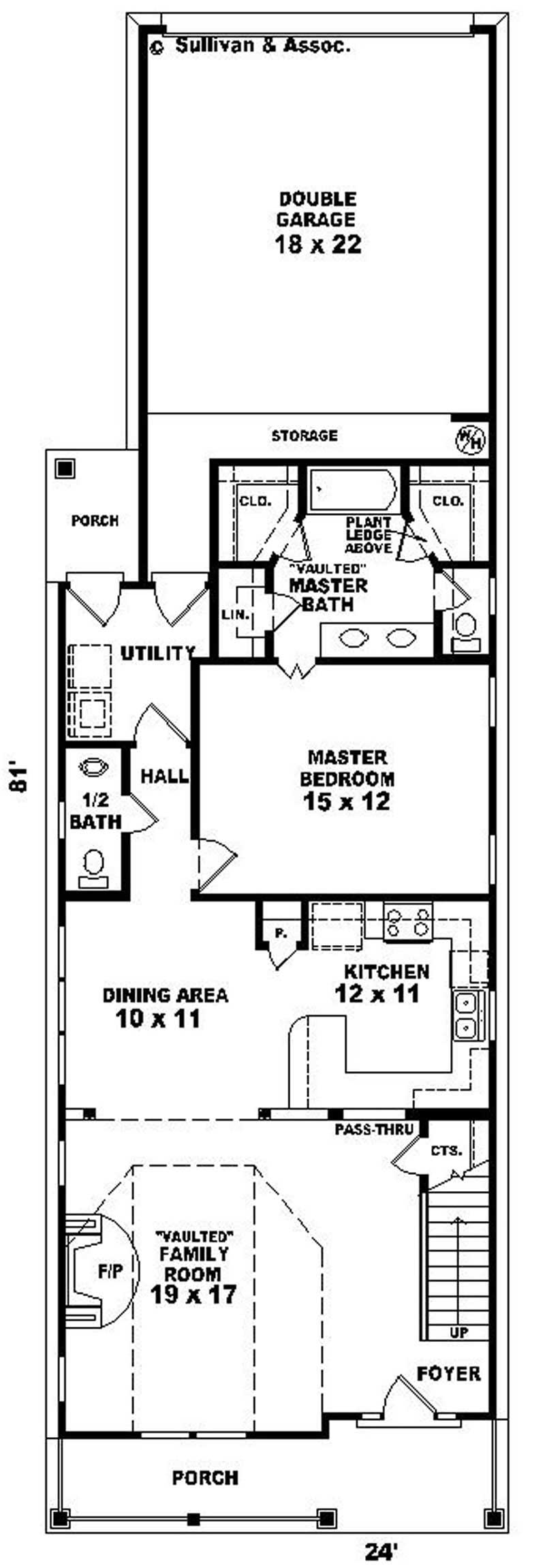 Floor Plan First Story of Coastal Plan #170-2918