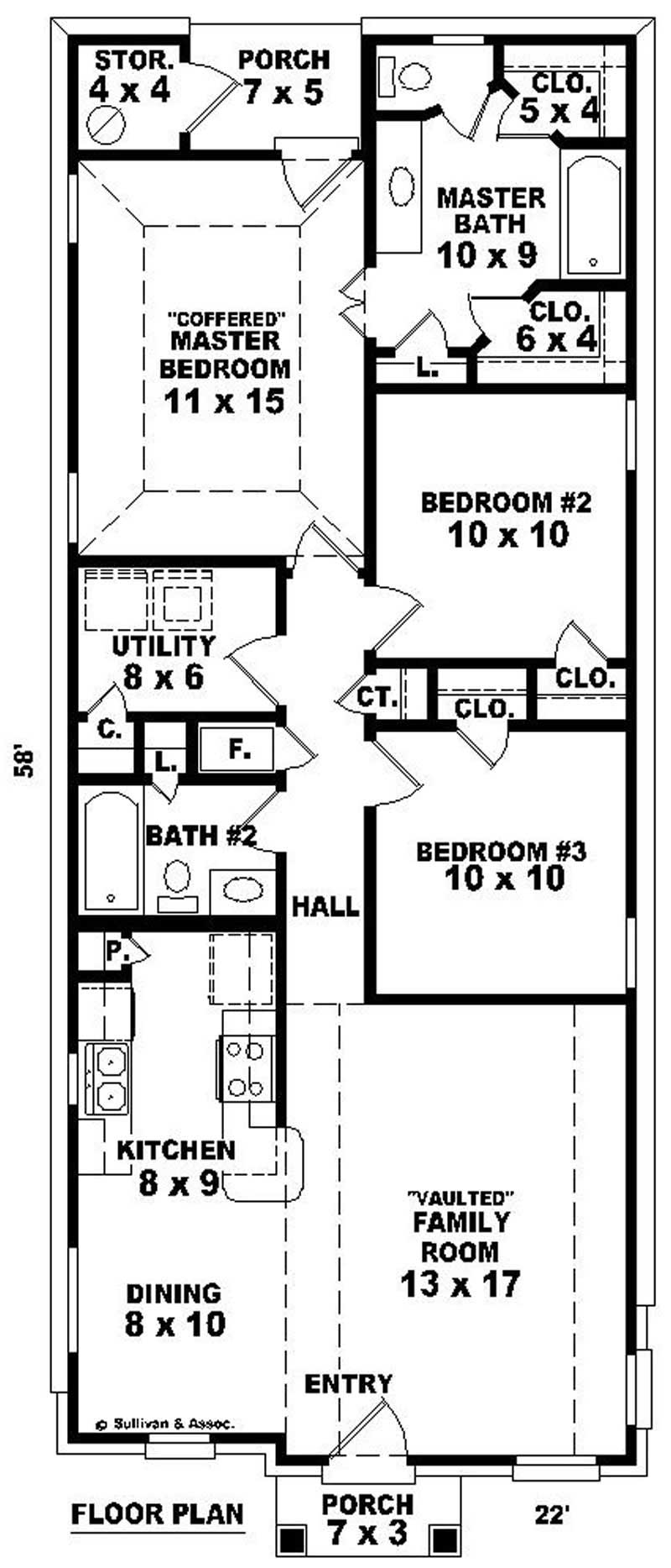 Floor Plan First Story of French Plan #170-2921