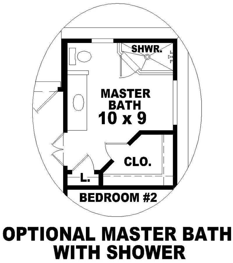 Master Bathroom of this 3-Bedroom, 1185 Sq Ft Plan - 170-2921