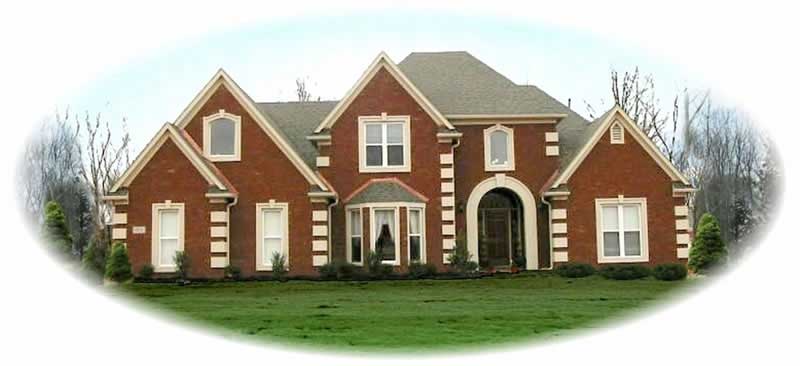 Front view of French home (ThePlanCollection: House Plan #170-2928)