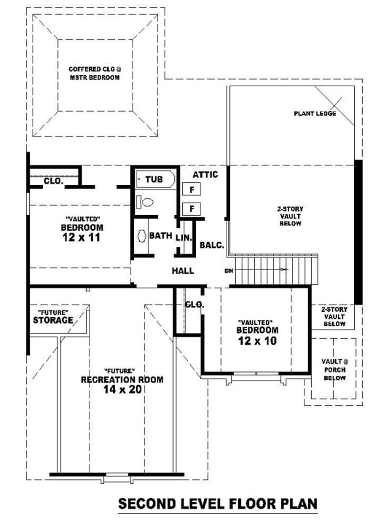 Floor Plan Second Story of French Plan #170-2937