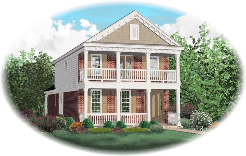 Front view of Colonial home (ThePlanCollection: House Plan #170-2940)
