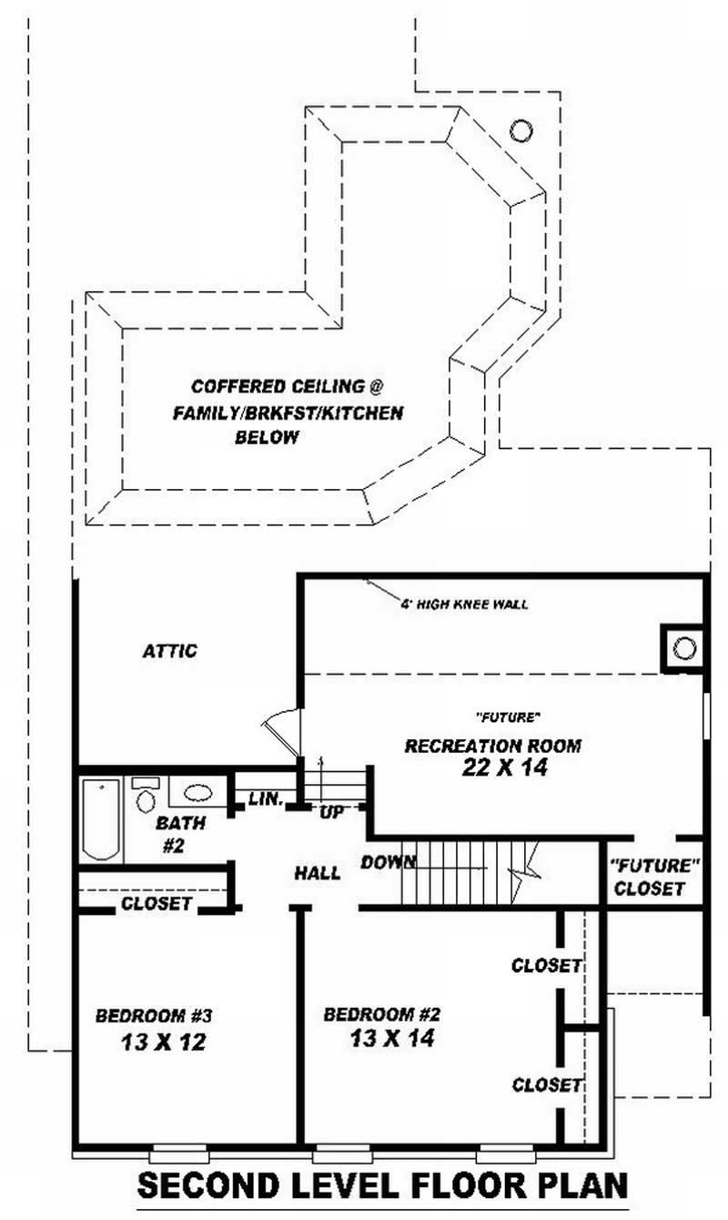 Floor Plan Second Story of French Plan #170-2975