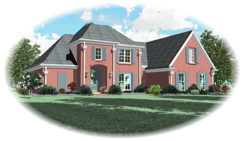 Front view of Country home (ThePlanCollection: House Plan #170-2979)