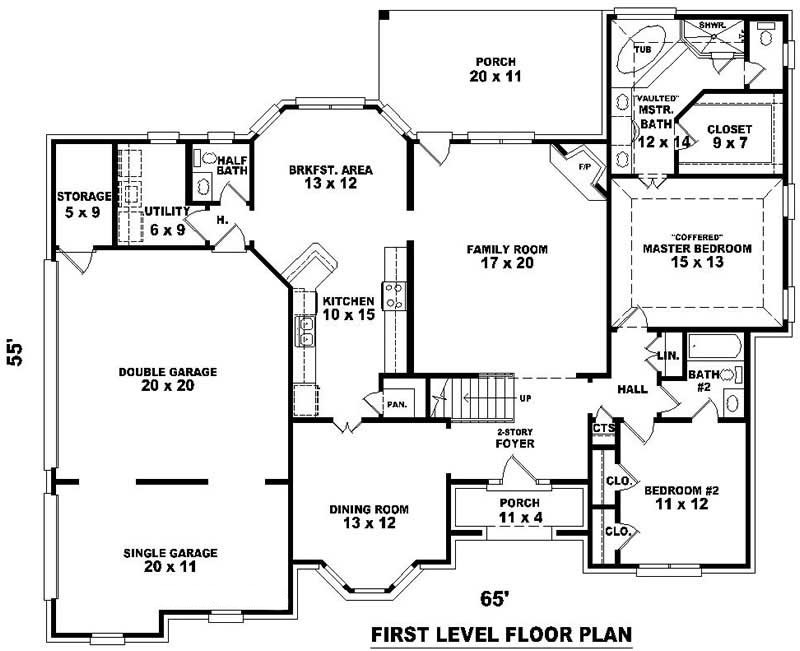 Floor Plan First Story of European Plan #170-2983