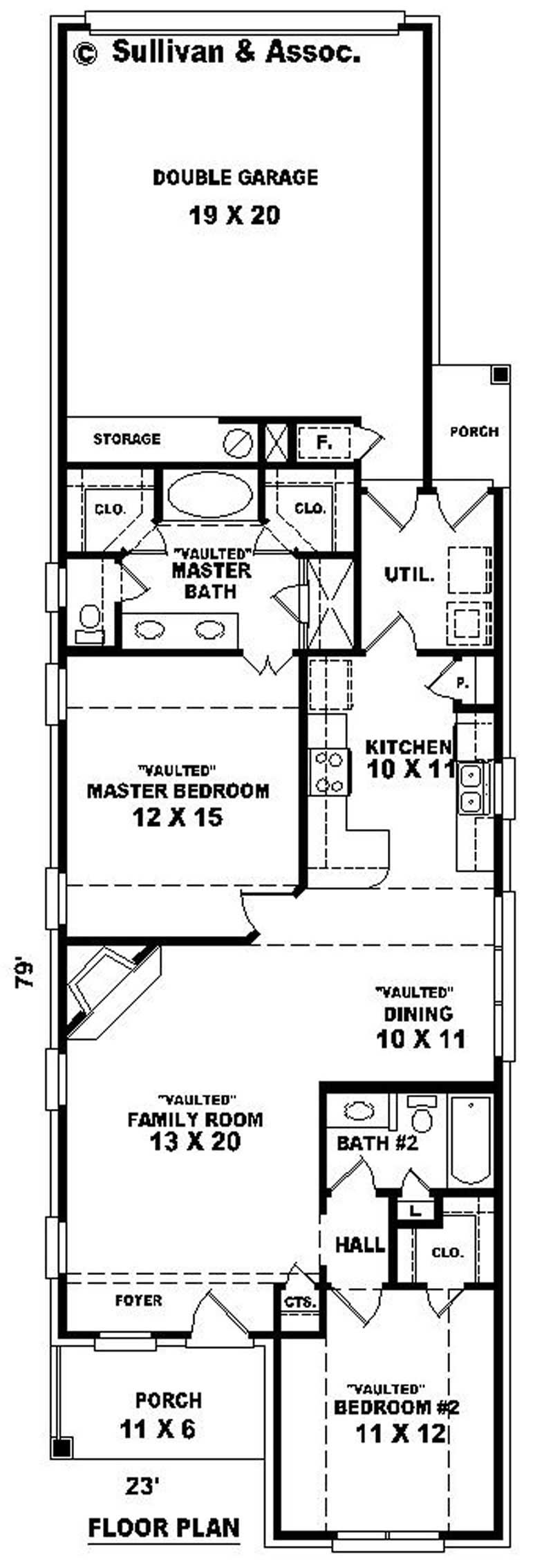 Floor Plan First Story of Cape Cod Plan #170-2985