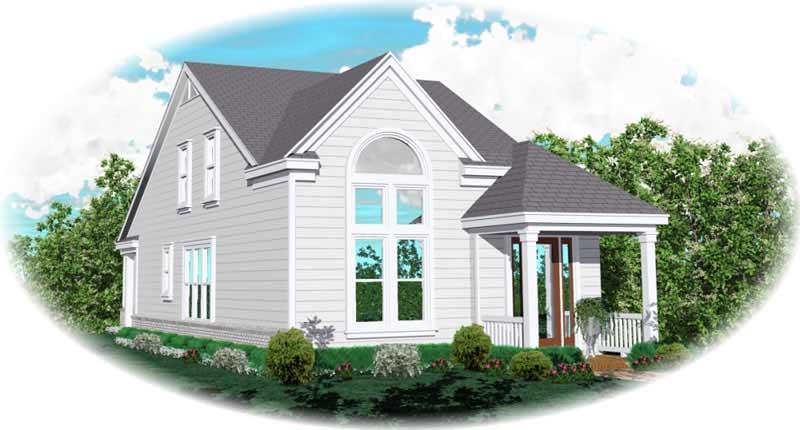 Front view of Coastal home (ThePlanCollection: House Plan #170-2990)