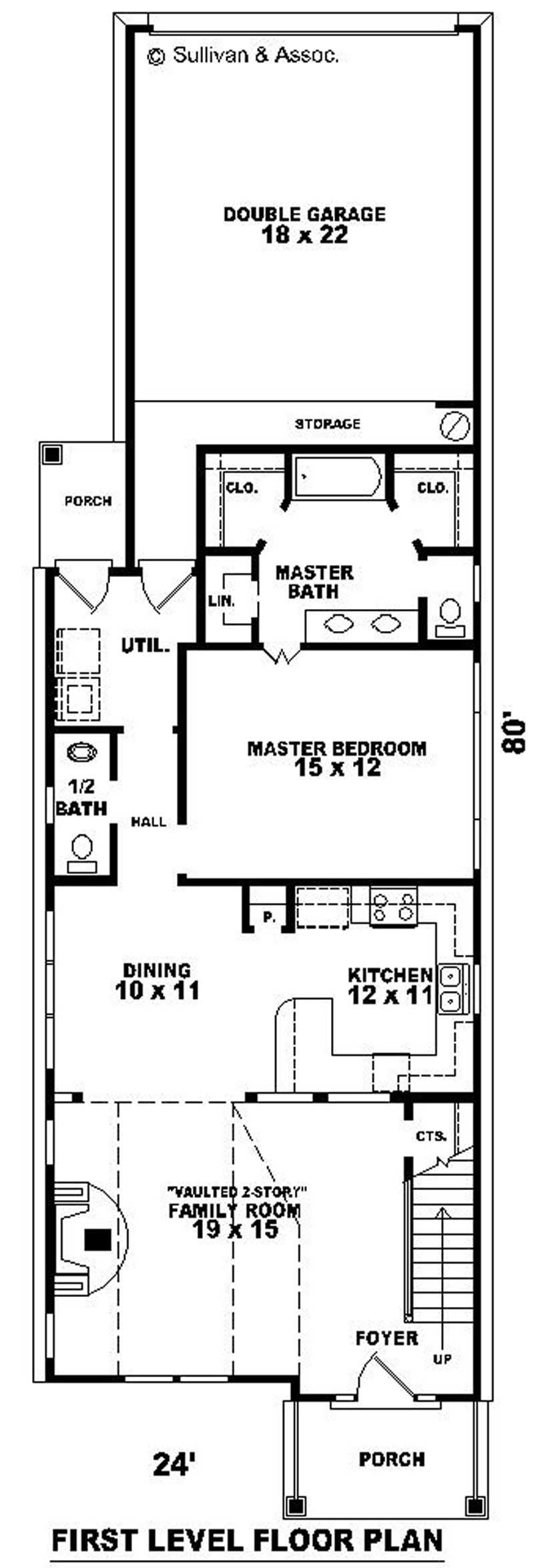 Floor Plan First Story of Coastal Plan #170-2990