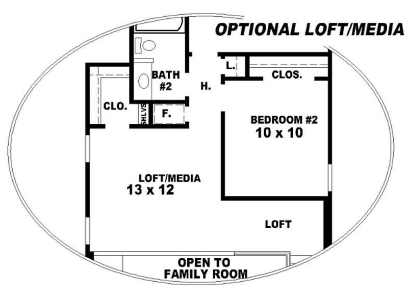 Loft of this 4-Bedroom, 1799 Sq Ft Plan - 170-2990
