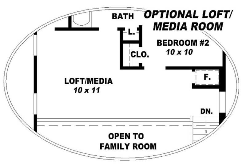 Media Room of this 3-Bedroom, 1539 Sq Ft Plan - 170-2991