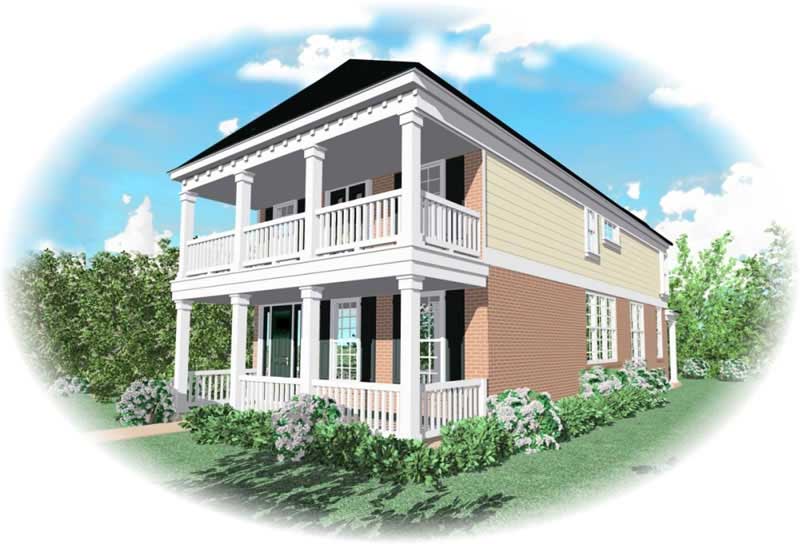 Front view of Coastal home (ThePlanCollection: House Plan #170-2993)