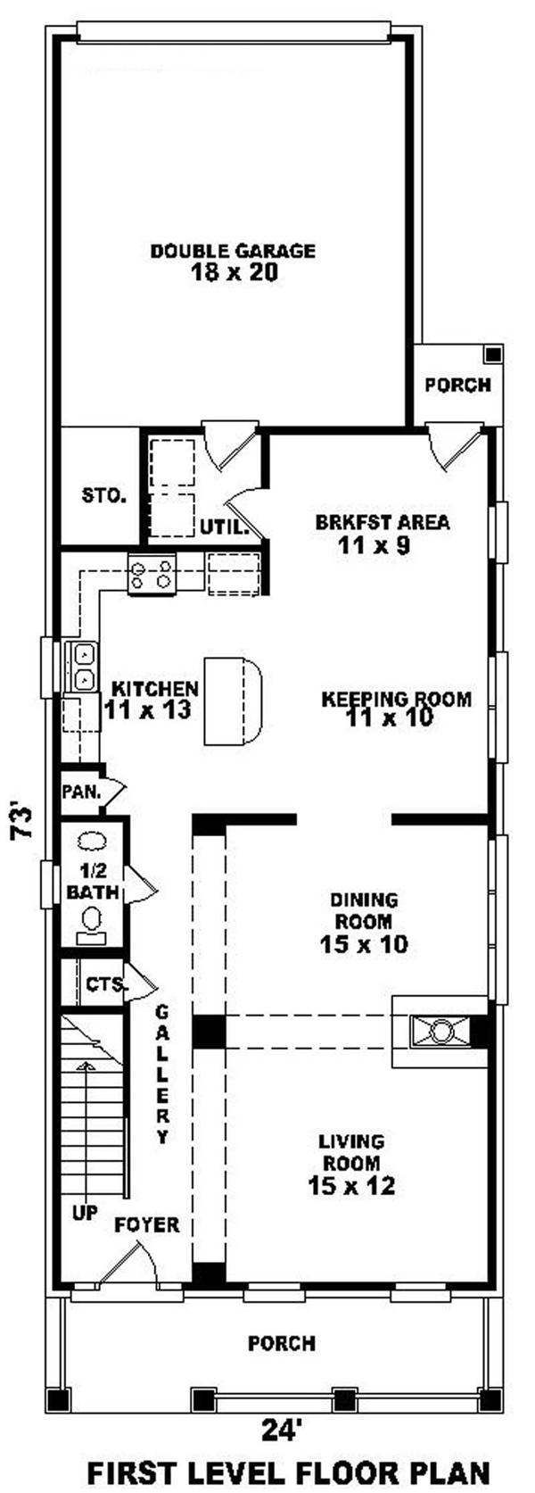 Floor Plan First Story of Coastal Plan #170-2993