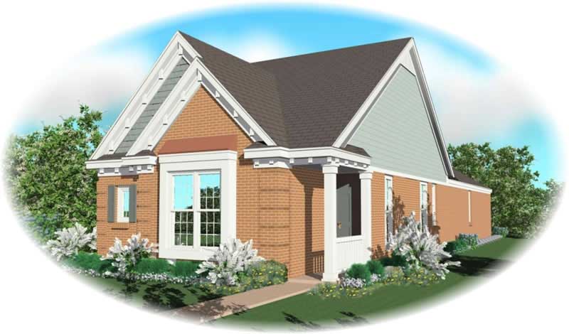 Front view of Small House Plans home (ThePlanCollection: House Plan #170-2995)