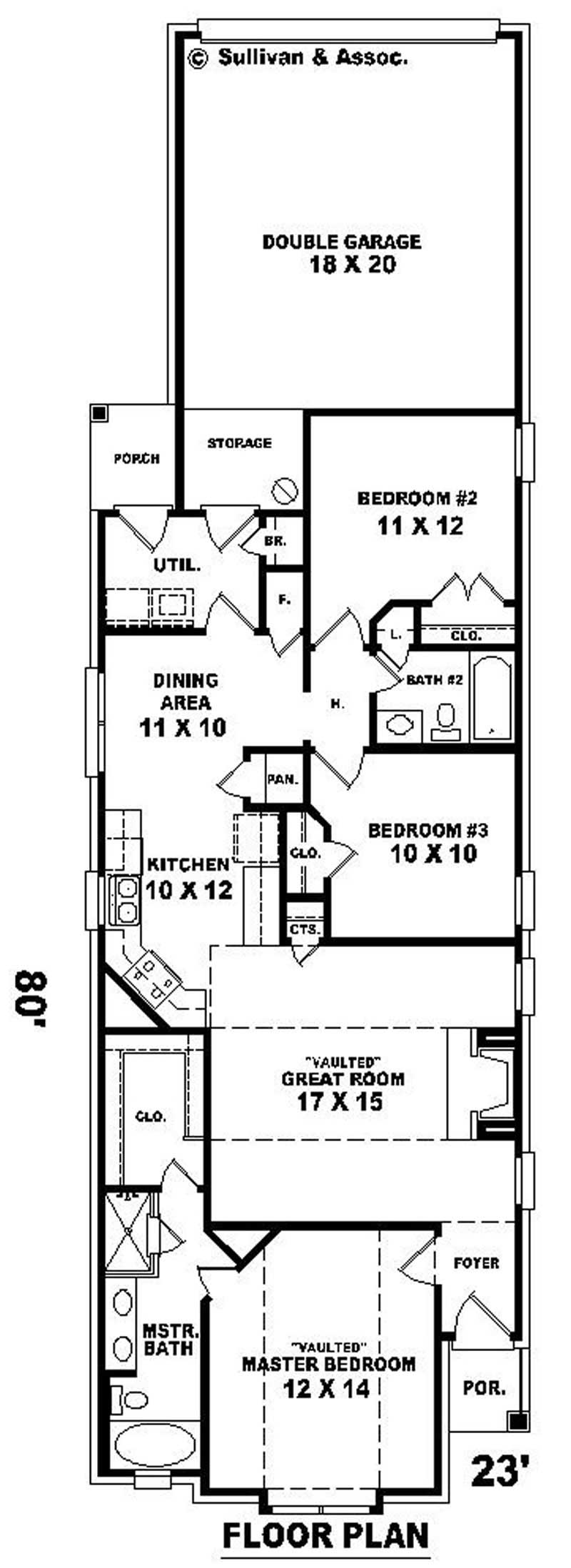 Floor Plan First Story of Small House Plans #170-2995
