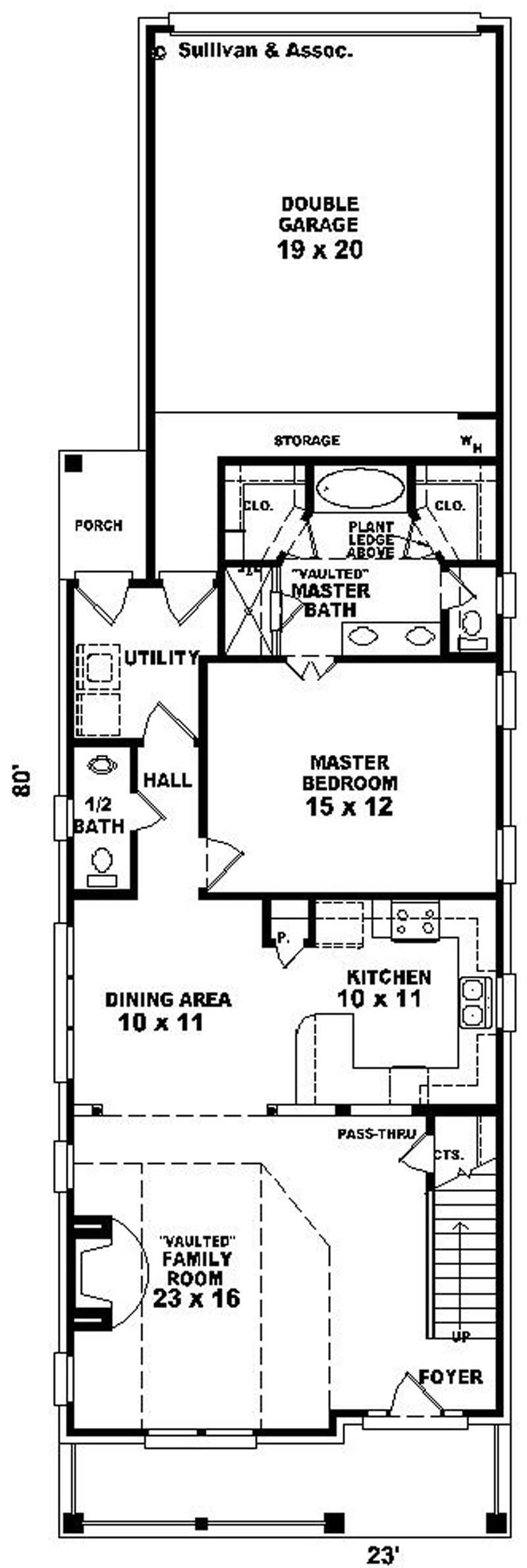 Floor Plan First Story of Coastal Plan #170-2996