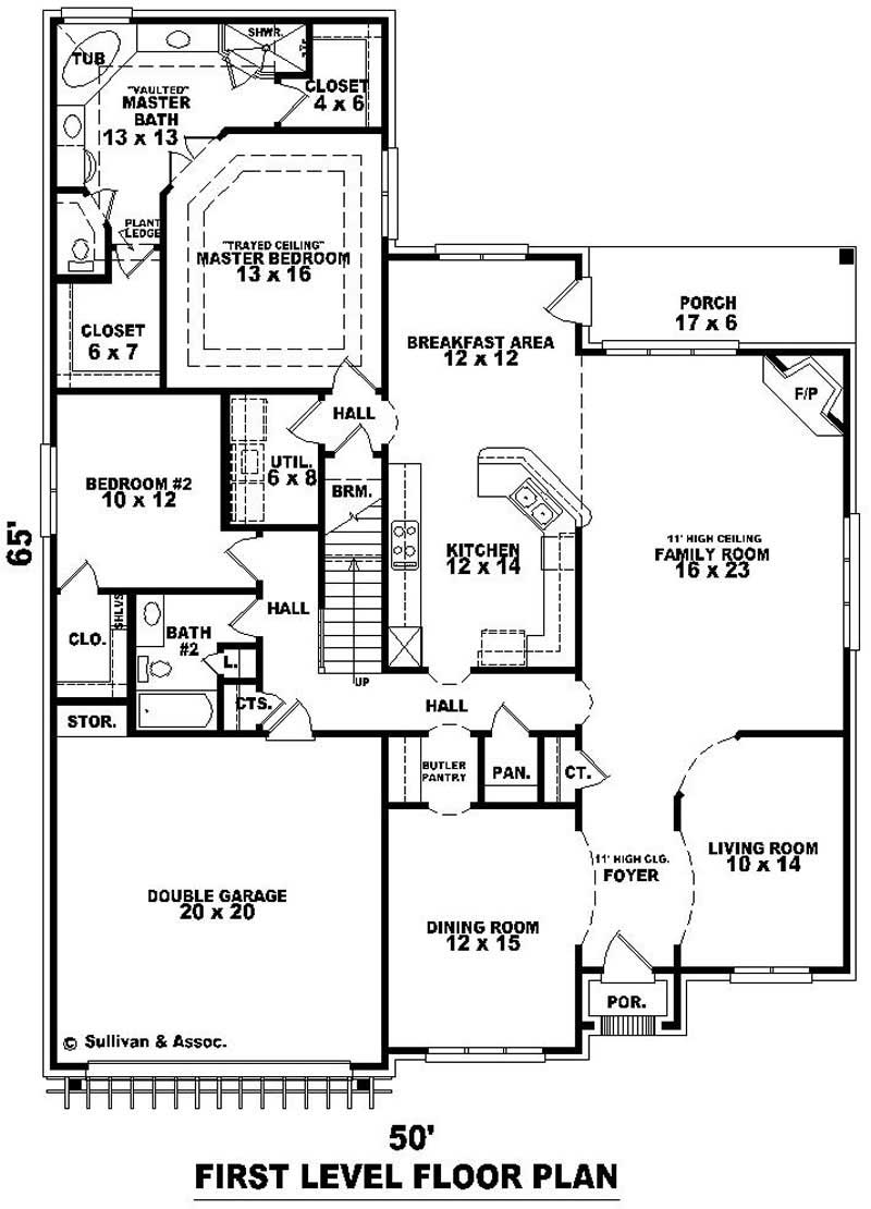Floor Plan First Story of Country Plan #170-3021