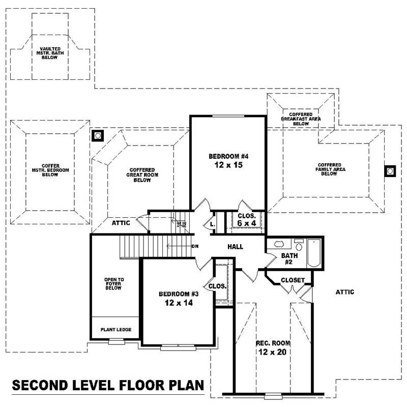 Floor Plan Second Story of French Plan #170-3027