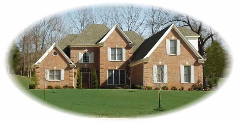 Front view of French home (ThePlanCollection: House Plan #170-3046)