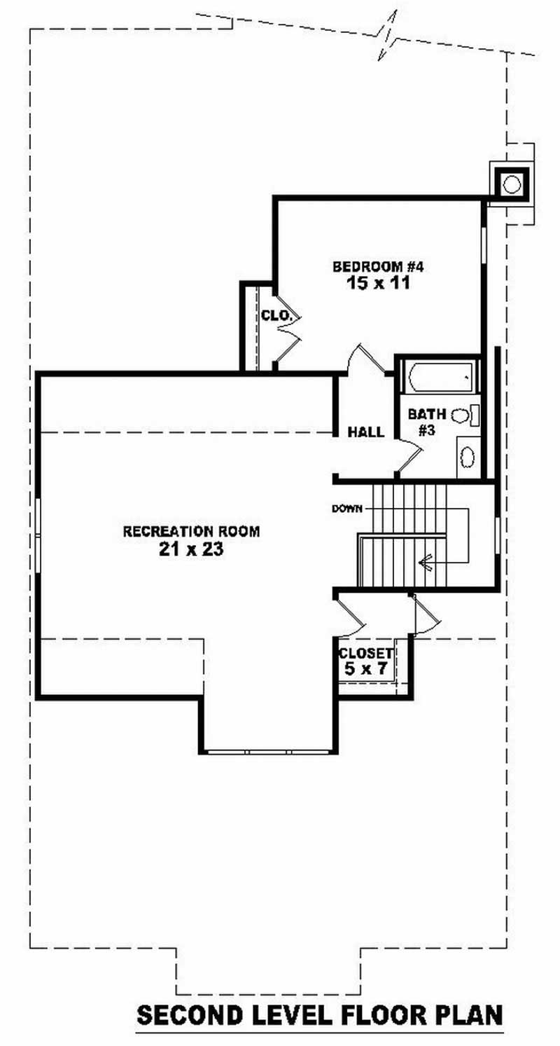Floor Plan Second Story of Craftsman Plan #170-3053