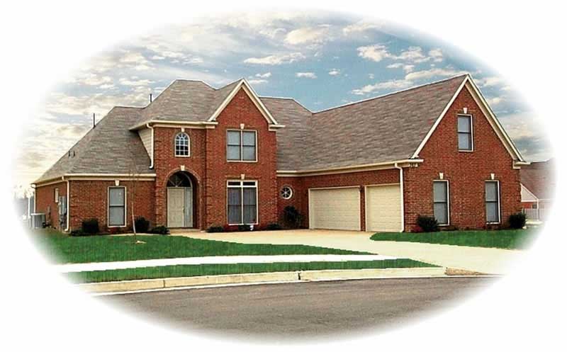 Front view of French home (ThePlanCollection: House Plan #170-3054)