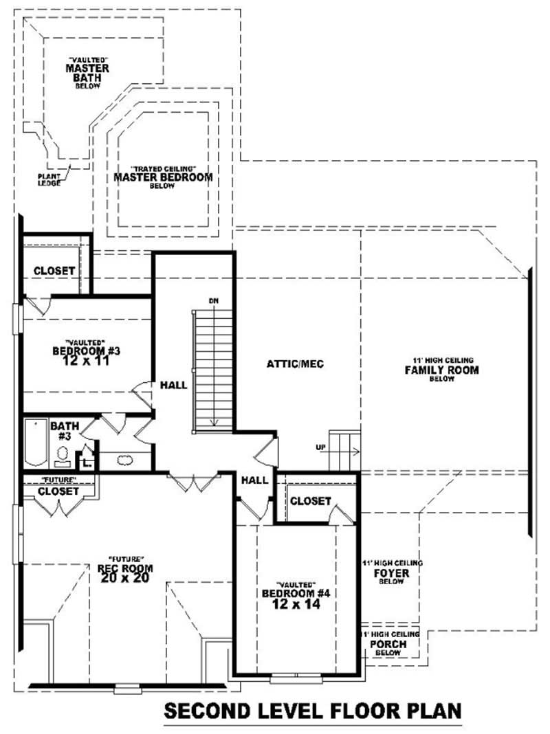 Floor Plan Second Story of Country Plan #170-3101
