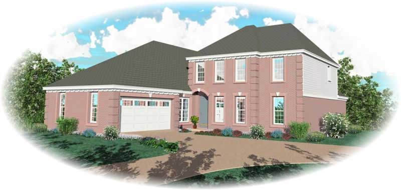 Front view of Traditional home (ThePlanCollection: House Plan #170-3104)