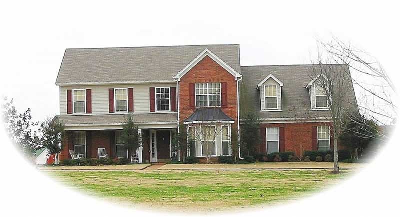 Front view of Country home (ThePlanCollection: House Plan #170-3106)