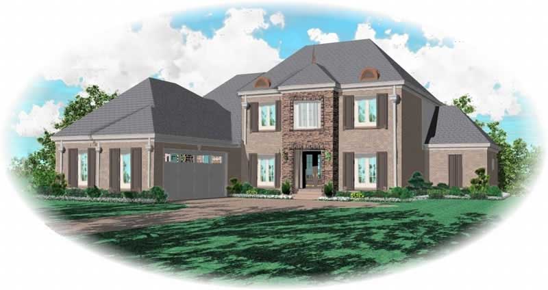 Front view of Country home (ThePlanCollection: House Plan #170-3115)