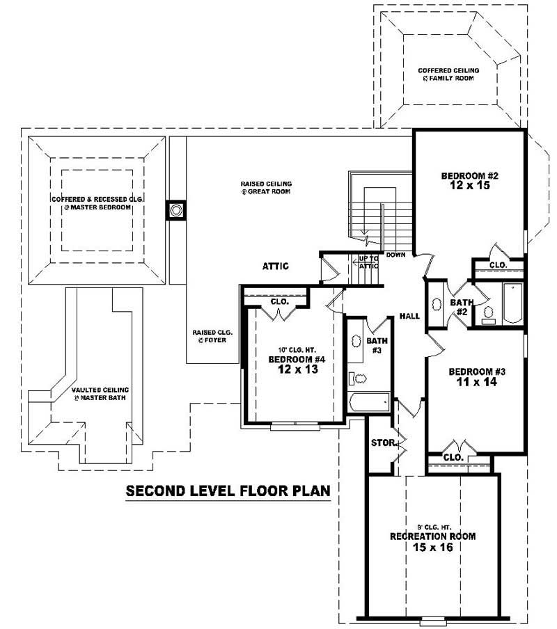 Floor Plan First Story of French Plan #170-3125