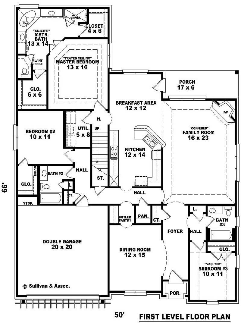 Floor Plan First Story of Country Plan #170-3133