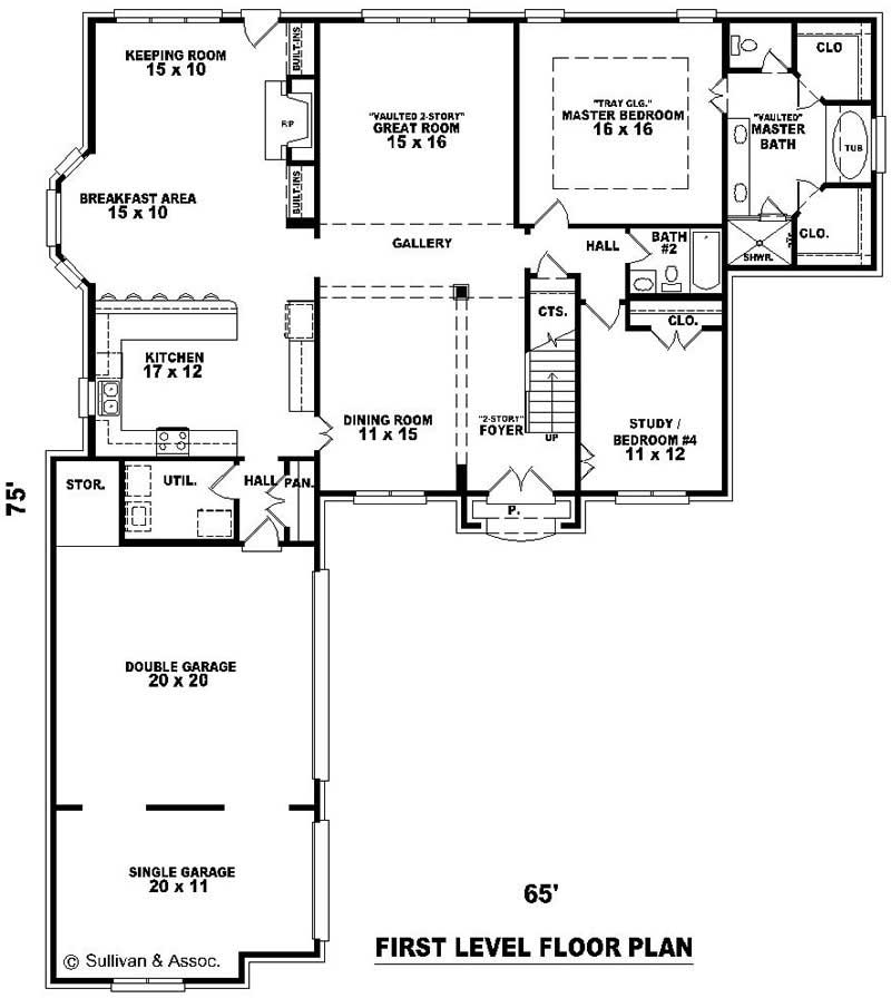 Floor Plan First Story of Country Plan #170-3144