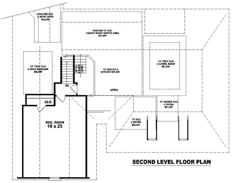 Floor Plan Second Story of Country Plan #170-3150