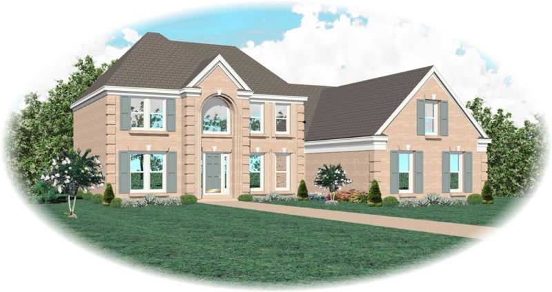 Front view of Traditional home (ThePlanCollection: House Plan #170-3156)