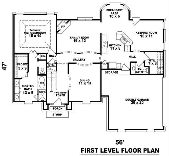 Main Level of Mediterranean Plan #170-3158