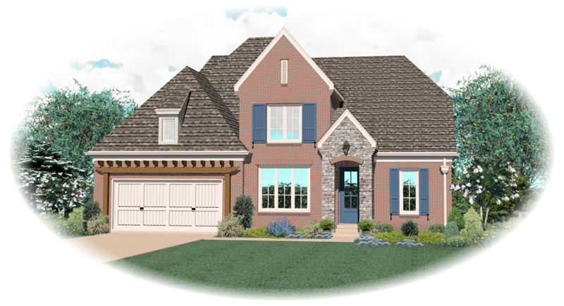 Front view of Country home (ThePlanCollection: House Plan #170-3172)