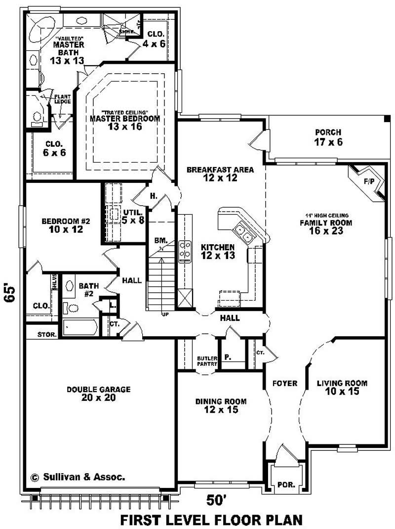 Floor Plan First Story of Country Plan #170-3172