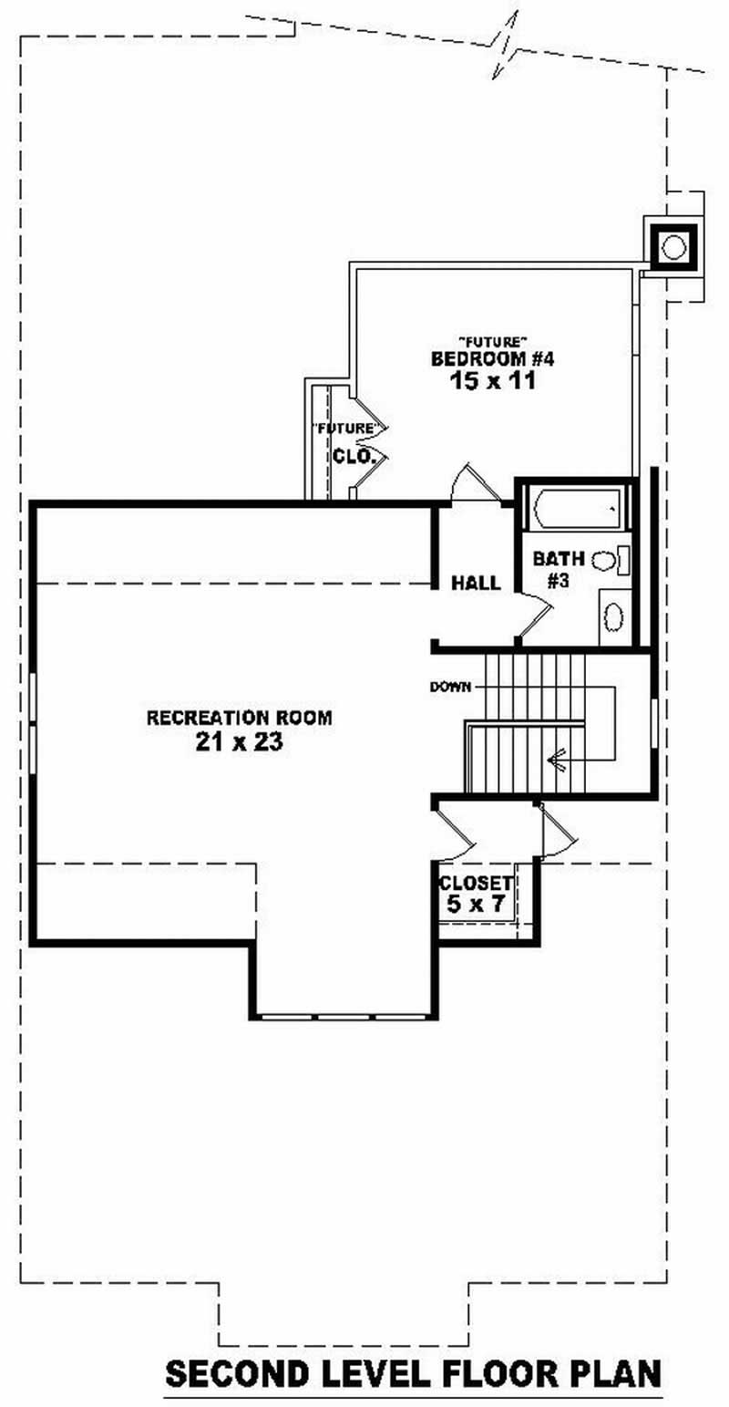 Floor Plan Second Story of Craftsman Plan #170-3212