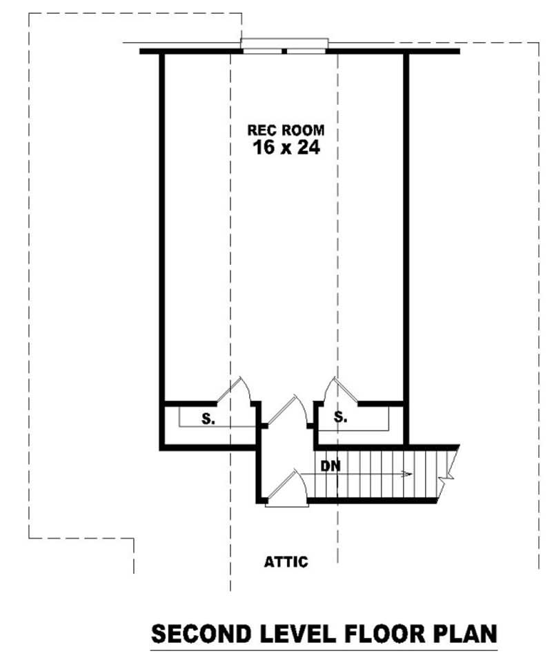 Floor Plan Second Story of Craftsman Plan #170-3216